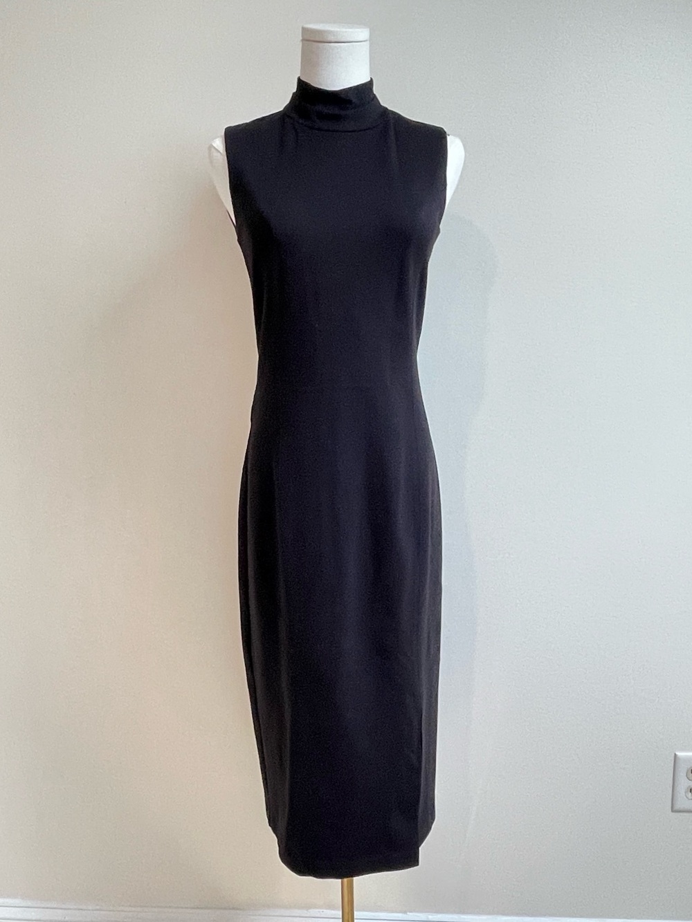 Joseph Ribkoff Black Sleeveless Mock Neck Midi Dress Size 4